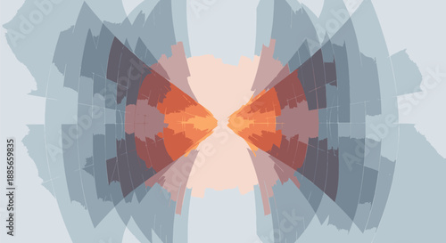 Abstract Geometric Shapes with Orange Center.