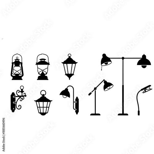 Collection of Various Lamp Designs and Styles.