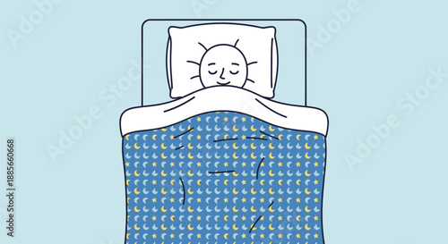 Person Sleeping Peacefully in Bed Illustration.