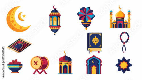 Islamic Symbols and Icons Collection.