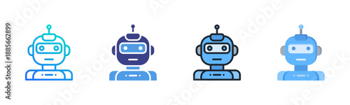 Robot Icon Set Multiple Style Collection