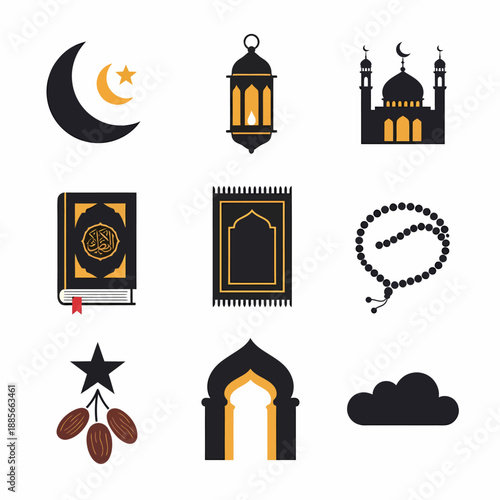 Islamic Symbols and Icons Collection.
