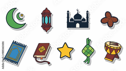 Islamic Symbols and Icons Collection.
