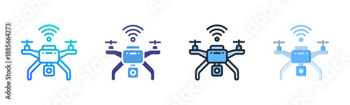 Drone Icon Set Multiple Style Collection