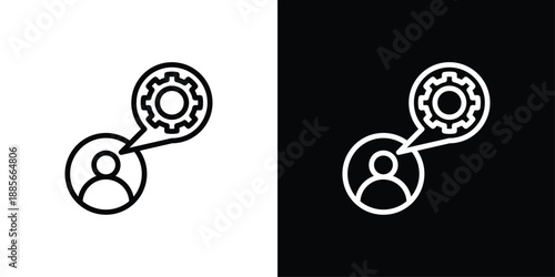 Consultant Service Icon Sheet Black And White