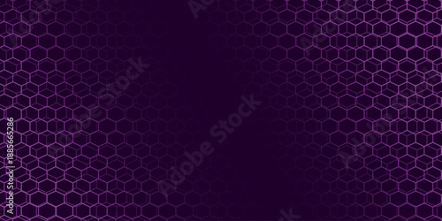 Abstract background with glowing purple hexagon lines design. Modern and futuristic vector design for cover, banner, brochure, presentation and website. EPS. 5