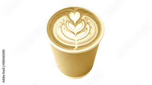 Cup of latte with heart design