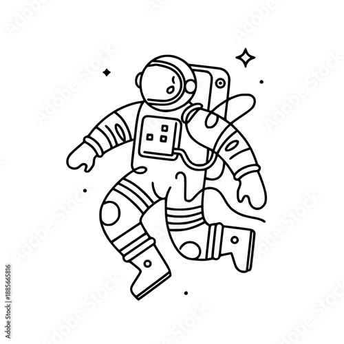 Astronaut floating in space with stars