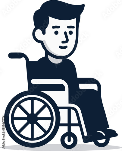 Illustration of a Man in a Wheelchair