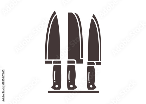 Kitchen Knife Set Icon. Vector Illustration