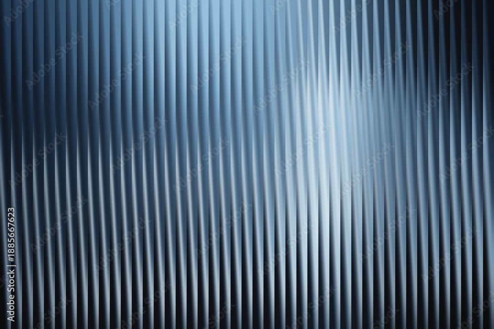 Obraz premium Abstract blue metal wall background with a vertical ribbed texture