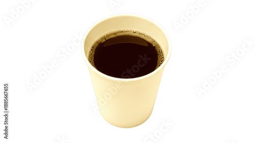 Freshly brewed coffee in a white cup