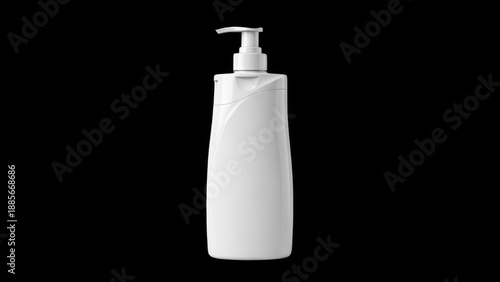 White lotion bottle with pump dispenser