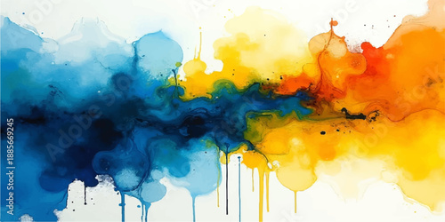 Abstract colorful watercolor splash background