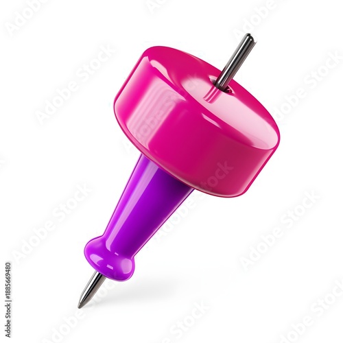 Wallpaper Mural Pink Push Pin Thumbtack Isolated on White Background Torontodigital.ca