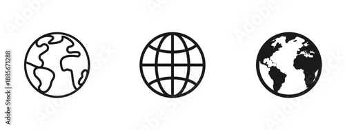 Globe icon set. Globe Icon vector illustration, Go to web symbol icon, www symbol, Web icon, website, homepage icon set, earth clip art, globe symbol. Vector Illustration