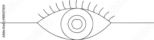 Eye one continuous line art, Vector illustration, One line art, Line art graphic style