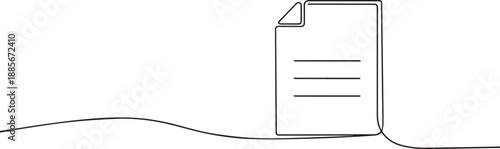 Document one continuous line art, Vector illustration, One line art, Line art graphic style