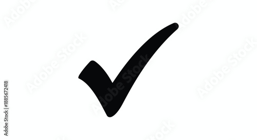 Black Hand-Drawn Check Mark Vector Illustration
