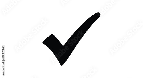 Black Hand-Drawn Check Mark Vector Illustration
