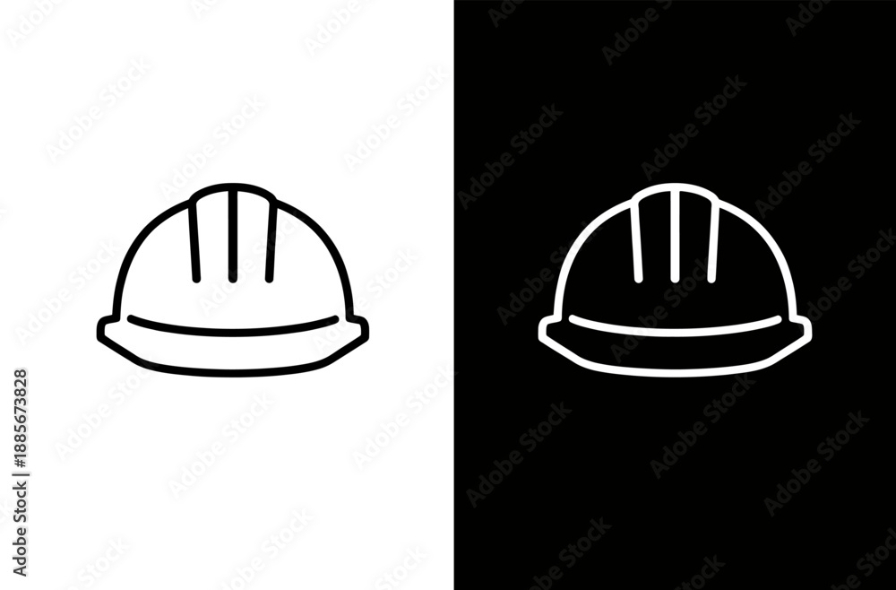 Fototapeta premium Work safety helmet icon showing construction protection