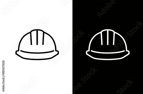 Work safety helmet icon showing construction protection