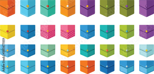 Colorful cardboard box icons set with various styles packaging storage delivery vector illustration flat design collection