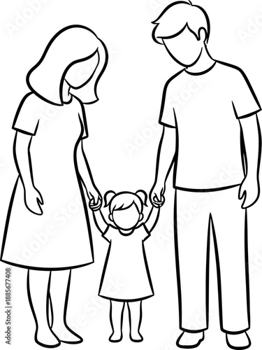 Family line art illustration