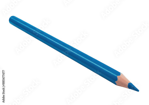 Blue colored pencil blue pencil isolated on a transparent background