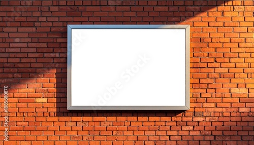 Wallpaper Mural Empty blank advertising board on red bricks Torontodigital.ca