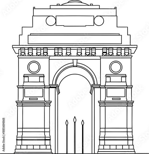 India gate line art