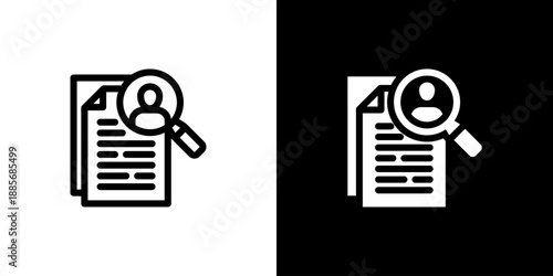 Job Search concept with flat Black White Background Vector illustration.