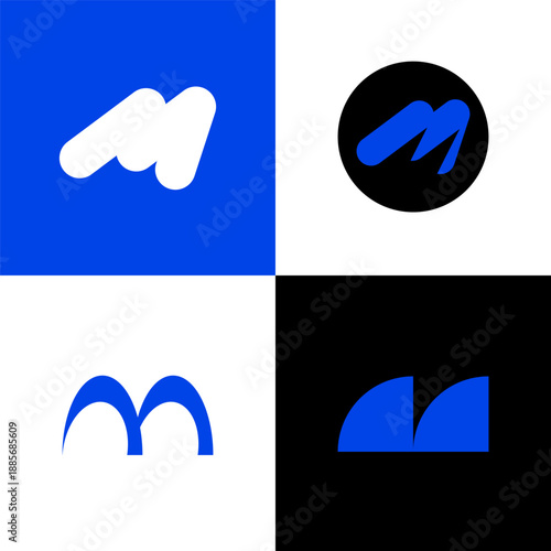 Modern Minimal Letter M Logo Bundle with Creative Colorful Style for Branding, Startup, and Business Identity
