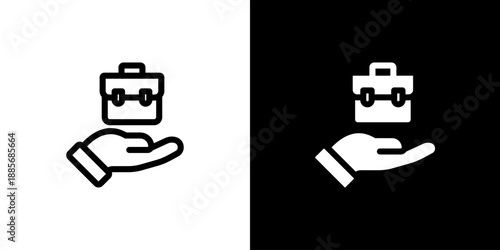 Job Offer concept with flat Black White Background Vector illustration.