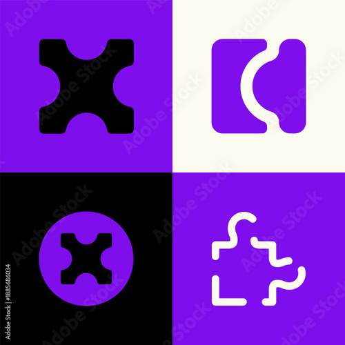 Modern Creative Puzzle Logo Bundle with Simple Colorful Style for Solution, Strategy, and Business Branding