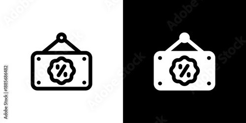 Sale icon concept with flat Black White Background. Vector illustration.