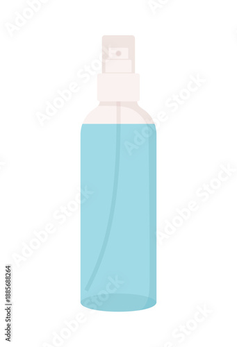 Bottle of facial toner or micellar water isolated on white background, flat vector illustration