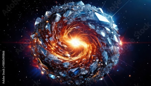 Abstract Space Vortex - A Cosmic Dance of Light and Matter.