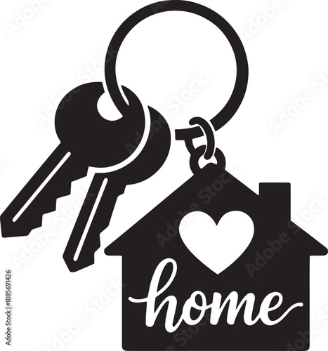 House Keychain Love Home Symbol