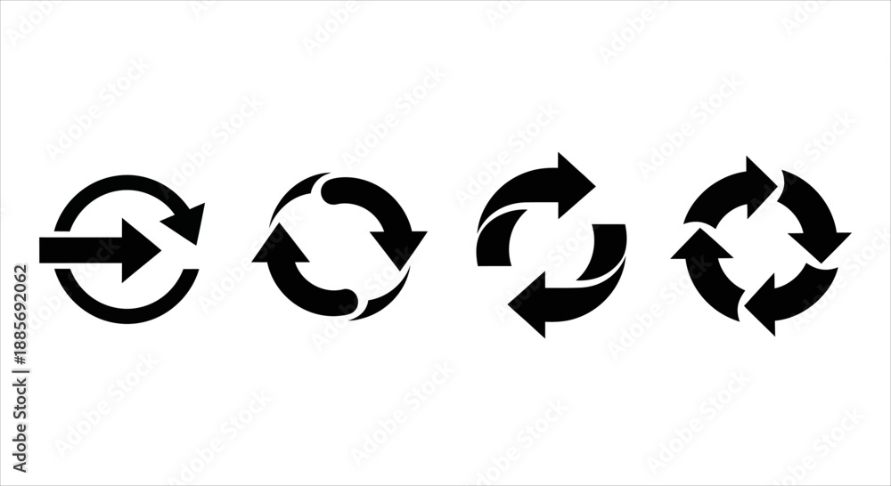 Obraz premium Versatile graphic elements for refresh, reload, and circular arrow concepts