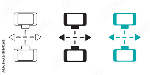 Digital Screen Mirroring and Data Sync Icon for Mobile Device Connectivity