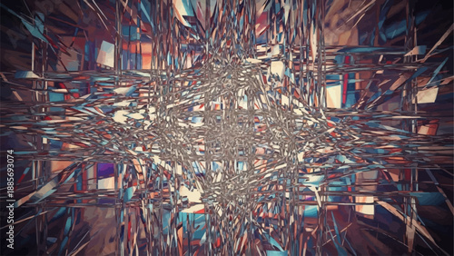 Abstract colorful explosion of light and shapes.