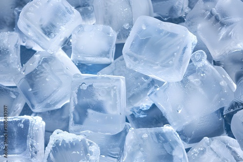 Wallpaper Mural Clear Ice Cubes Background with Water Drops and Cold Fresh Texture Torontodigital.ca