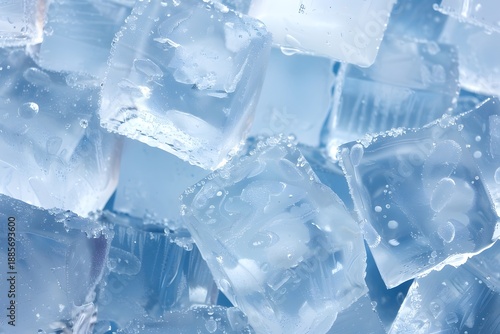 Wallpaper Mural Clear Ice Cubes Background with Water Drops and Cold Fresh Texture Torontodigital.ca