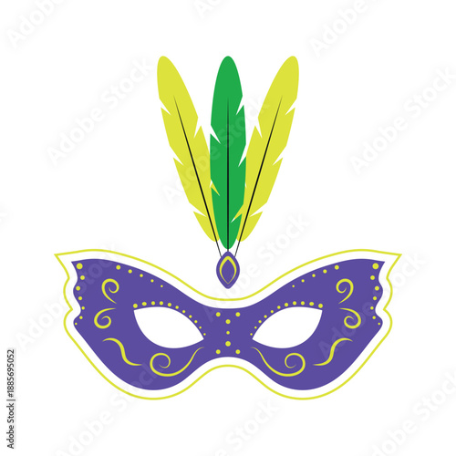 Carnival mask for Mardi Gras. Isolated vector illustration in flat style.
