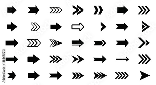 Comprehensive set of modern vector arrows for user interface design and web navigation elements