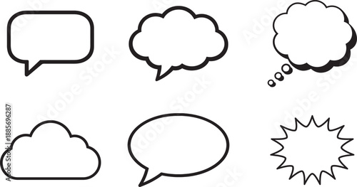 Comic Speech Bubble Outline Icons
