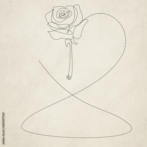  Minimalist Rose Line Art Love Symbol for Valentine's Day Design