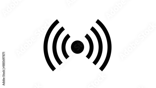 Strong WiFi wireless signal icon representing full connectivity, isolated white background.