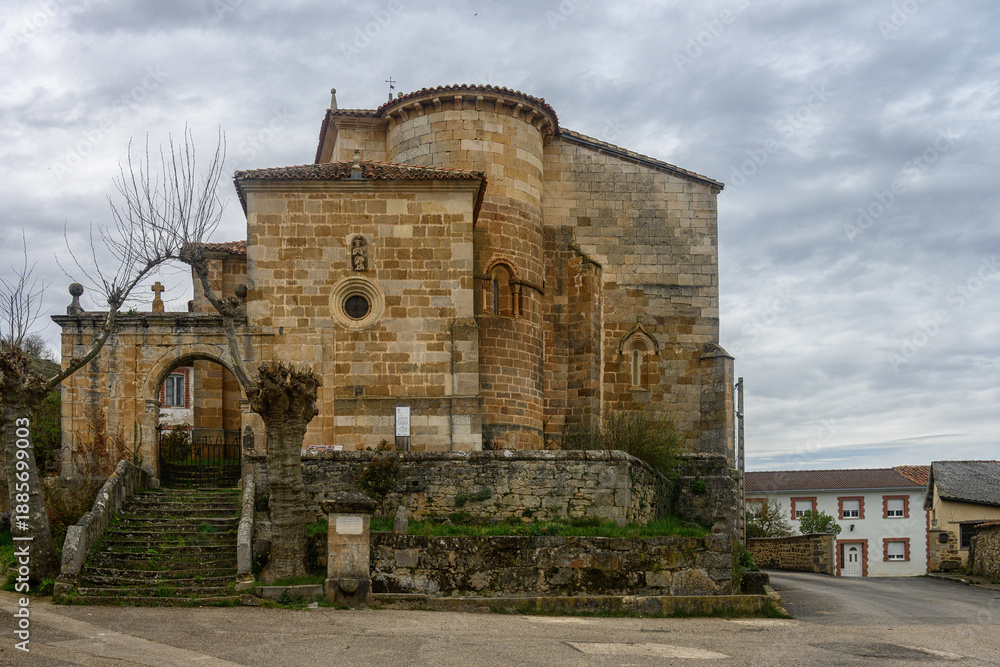 Fototapeta premium Church of the Assumption with Renaissance portal in Barrio de Santa Maria, Palencia